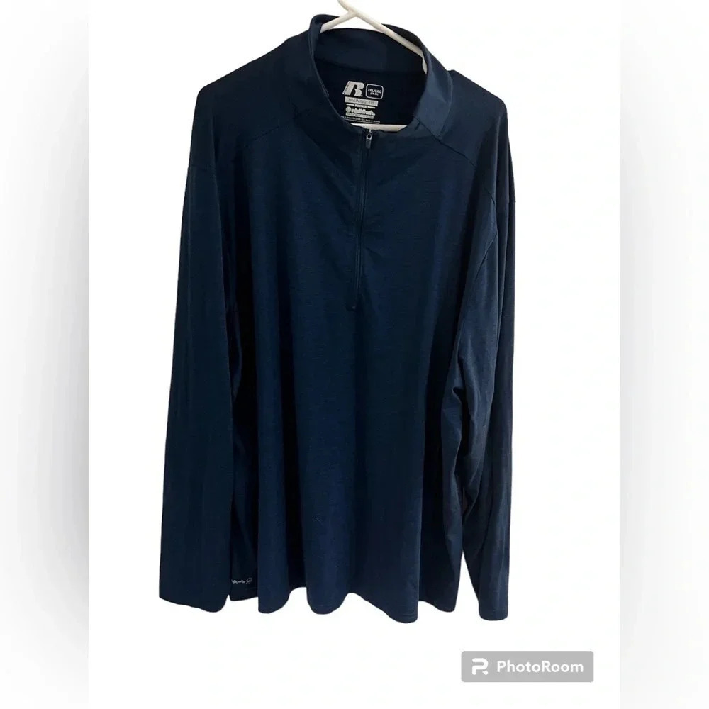 Russell Athletic Turquoise Quarter Zip Pullover